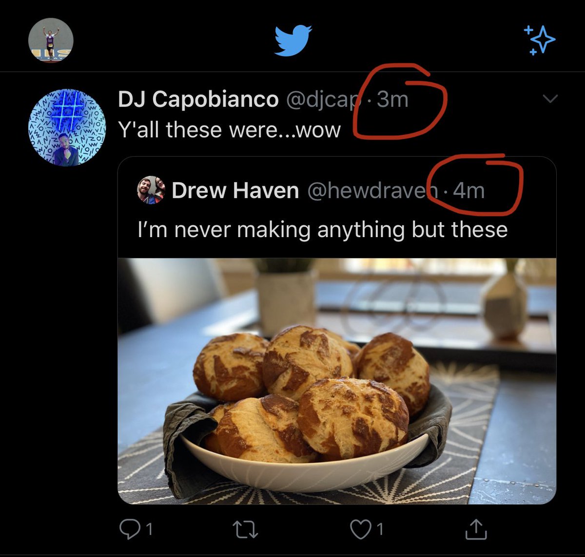 ajonca's tweet photo. @djcap Did you eat them all in that one minute!?!?! 😳😂🙌🏻 (They look amazing....) https://t.co/doJ4usYEML