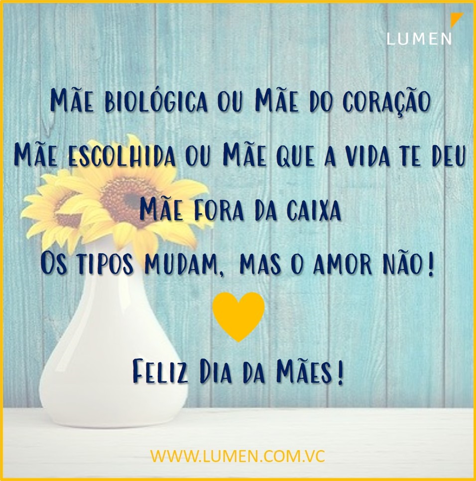 lumenacademy_'s tweet photo. 🌻 Feliz Dia das Mães!!!
.
#lumencomvc #mãe #diadasmaes #mother #mamae #domingo #maeforadacaixa #menssagem #amor #familia #coracao #love #saopaulo #brasil https://t.co/SzlwJ5yTot