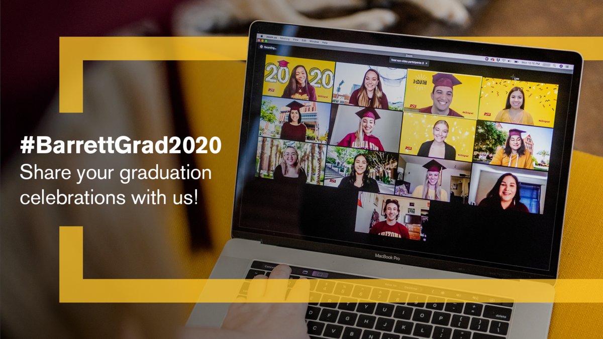 Barrett Seniors, our virtual convocation is tomorrow morning at 9am. We want to share in your celebration. Tag us in your photos <a href="/BarrettHonors/">Barrett, The Honors College at ASU</a> and use #BarrettGrad2020 &amp; #ASUGrad.
We are proud to welcome you to our Barrett Alumni family.