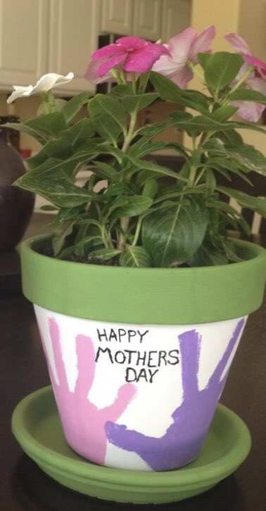Professor_Wisse's tweet photo. {Sets out the pot that the kids helped make along with card from him. Inside was a sentiment about how lovely a mother, @ExquisiteRavenW, was.} https://t.co/1yDz86gQaZ