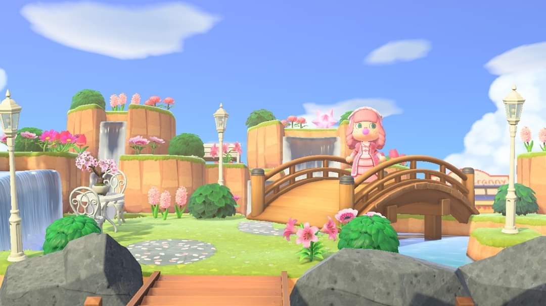 Pinktrassh's tweet photo. My island entrance 🍑🥰#animalcrossing #acnh https://t.co/Egq8GxOmjK