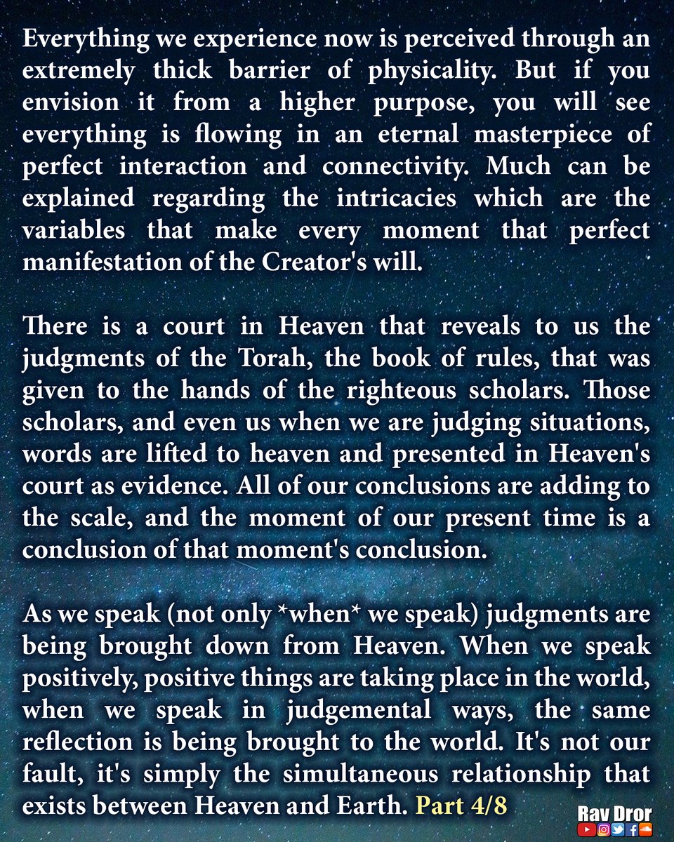 RavDror's tweet photo. Space, Time, and the #FinalRedemption . A deep lesson about #God and #Redemption .
Full lesson on facebook: https://t.co/gpwrWatbdY
and Instagram: https://t.co/Mwasav3zMh #kabbalah #wisdom #torah https://t.co/nZYgz5No2R
