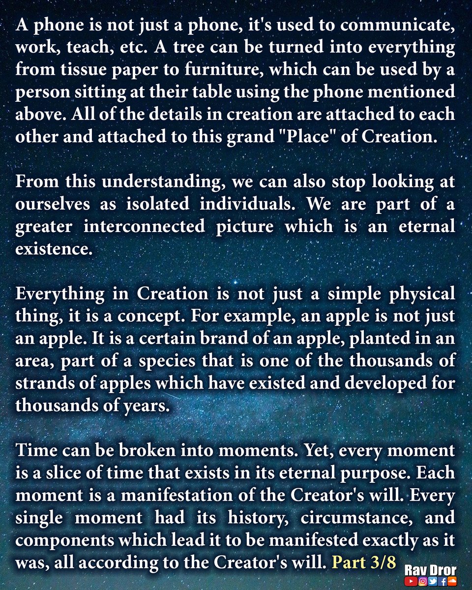 RavDror's tweet photo. Space, Time, and the #FinalRedemption . A deep lesson about #God and #Redemption .
Full lesson on facebook: https://t.co/gpwrWatbdY
and Instagram: https://t.co/Mwasav3zMh #kabbalah #wisdom #torah https://t.co/nZYgz5No2R