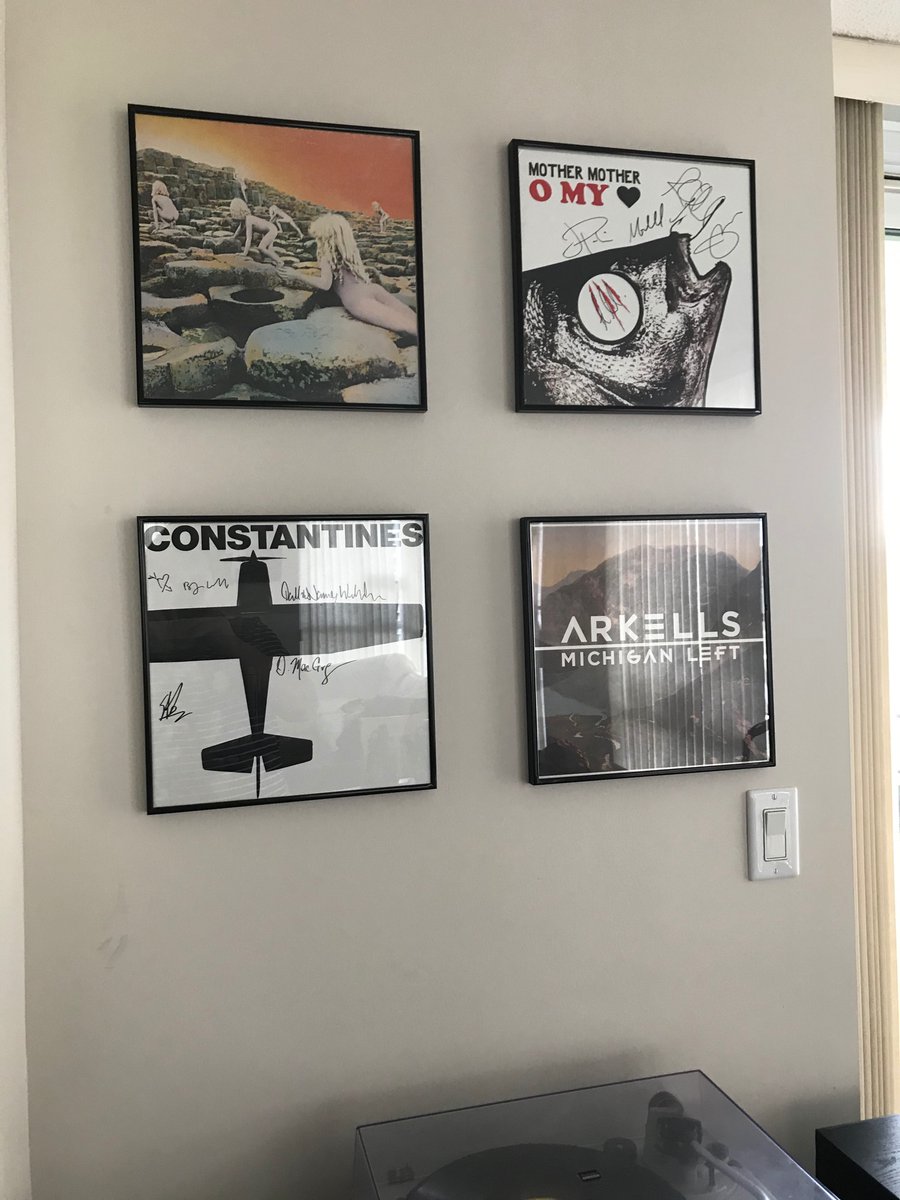 JDMROSE's tweet photo. @NickDika Want to add it to my vinyl wall. For reference this is the current vinyl wall. Need to add signed JS and then one more signed @theweakerthans to replace Zeppelin complete the grail of Canadiana music https://t.co/6dHZtM4tVx