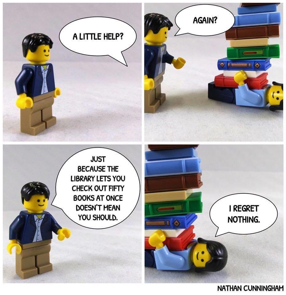 Funbrarian's tweet photo. Me when the libraries reopen. https://t.co/jmXQcW108W