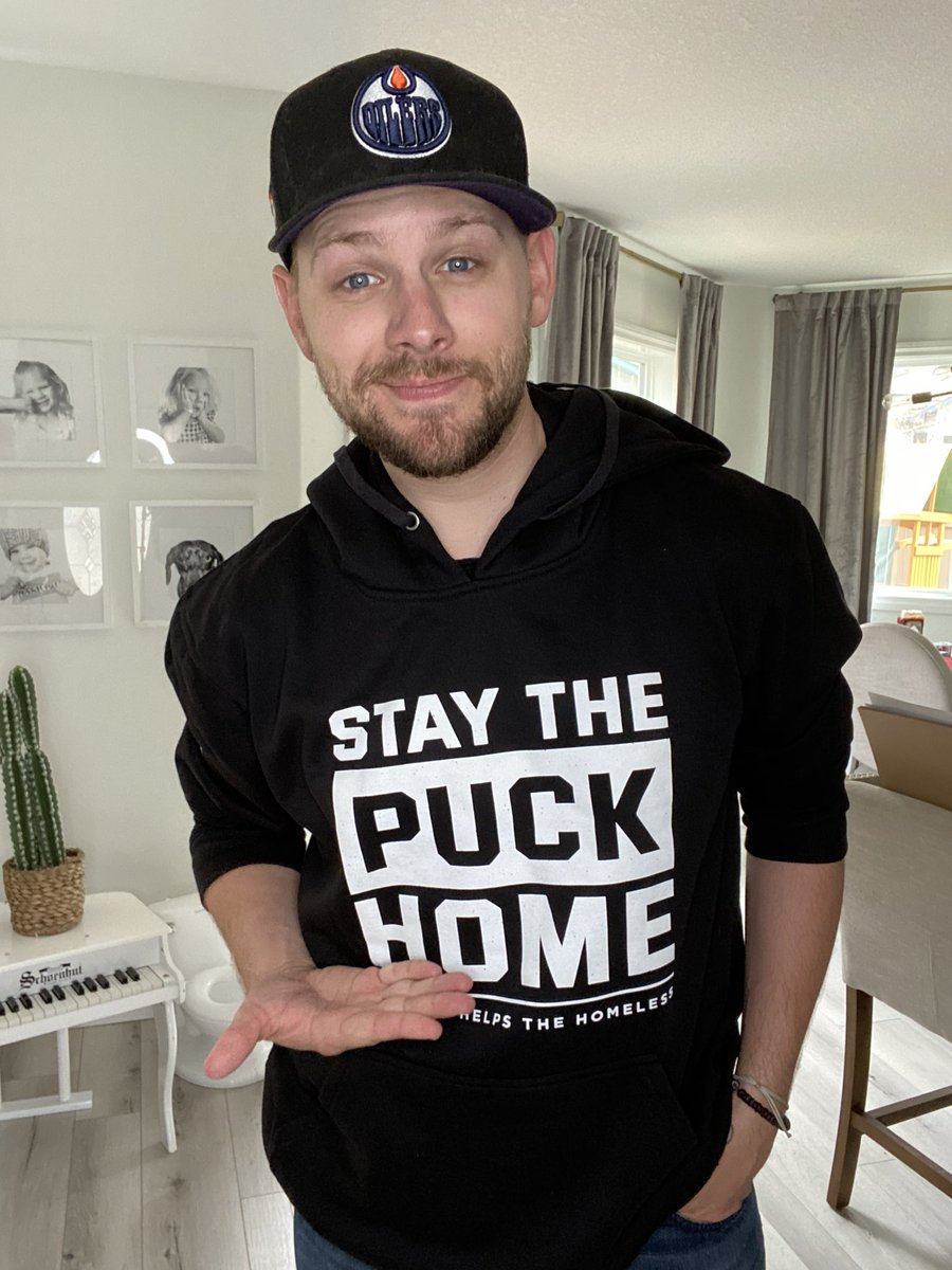 BrettKissel's tweet photo. My buds, @HockeyHelps + @BardownHockey have teamed up to shutout homelessness across Canada 🇨🇦. 100% of net proceeds from the sale of #StayThePuckHome hoodies + tees will go to shelters across the country. Buy yours now at https://t.co/cGPd6sYevH! https://t.co/dQEQS4xYyM