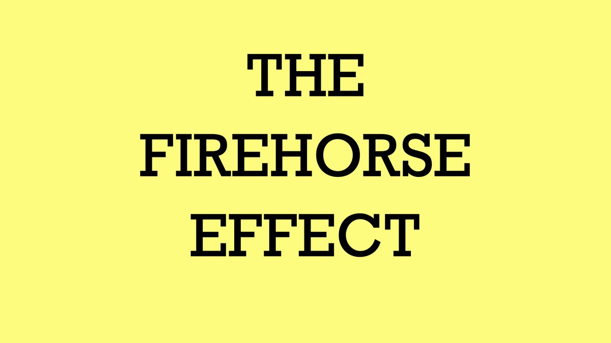 In the early 20th century, a horse pulling a wagon would all of a sudden gallop towards a burning building nearby, endangering itself, the driver, & the passengers.What was the reason for this peculiar phenomenon?And why does this matter today?The Firehorse Effect, a thread: