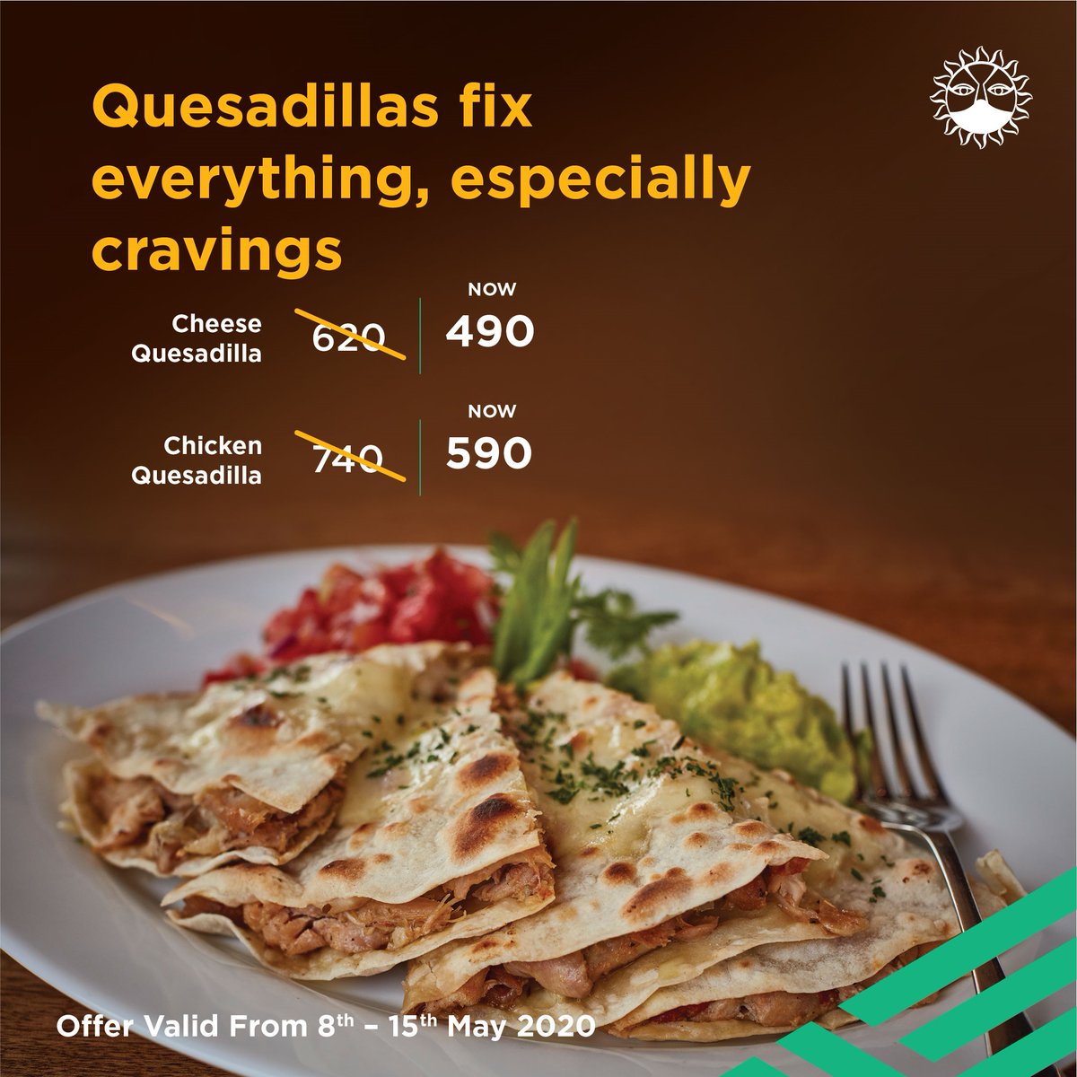javahouseafrica's tweet image. A 20% OFF discount on quesadillas to sort out your lunch/dinner cravings. How fantastic is that? Available all week on Uber Eats, Jumia Food, Glovo and Java branches. What's your go-to meal from our tex-mex menu? 
😍 😍 #BringJavaHome
