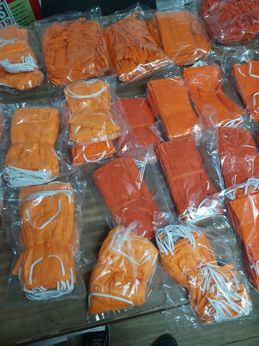 vibhor_anand's tweet photo. Approximately 10000 #SaffronMasks are ready to be dispatched across the country today... 7000+ Masks to be dispatched tomorrow... https://t.co/rbG1fxbMEg