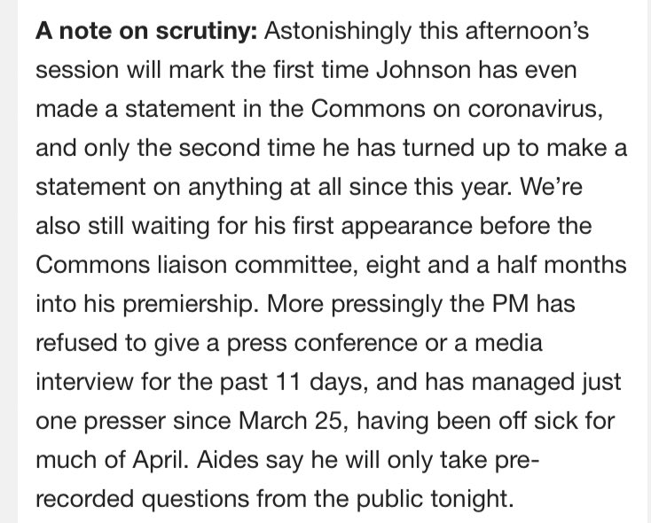 PickardJE's tweet image. so ⁦@Jack_Blanchard_⁩ has been keeping a tally of Johnson’s Commons appearances