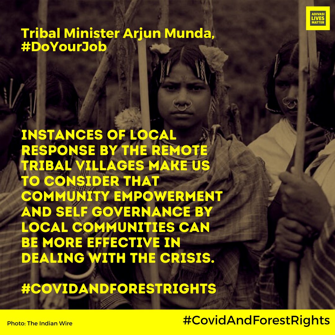 Meanwhile, the local Adivasi and forest-dwelling communities have come forth and shown how the community self-governance can effectively check the spread of even the world's worst pandemic. We have so much to learn from  #IndigenousPeople  @ForestRightsAct  @SorengArchana  @CsdIndia