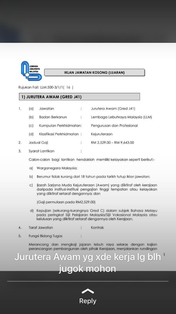 aQiEMZz96's tweet photo. Yang mana tengah cari kerja kosong tu, bole la try mohon. mana tahu rezeki kita. In sha Allah 🤲 https://t.co/LKBNmDfvhn