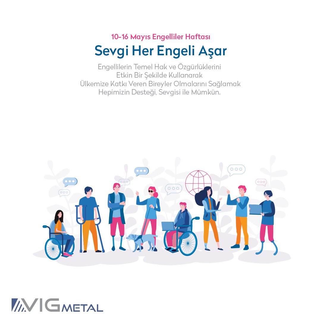 VIGMETAL's tweet photo. Sevgi Her Engeli Aşar
Engellilerin Temel Hak ve Özgürlüklerini Etkin Bir Şekilde Kullanarak Ülkemize Katkı Veren Bireyler Olmalarını Sağlamak Hepimizin Desteği, Sevgisi ile Mümkün.
10-16 Mayıs Engelliler Haftası
#vigmetal #viggroup #engellilerhaftası https://t.co/2BqNeF3tYn