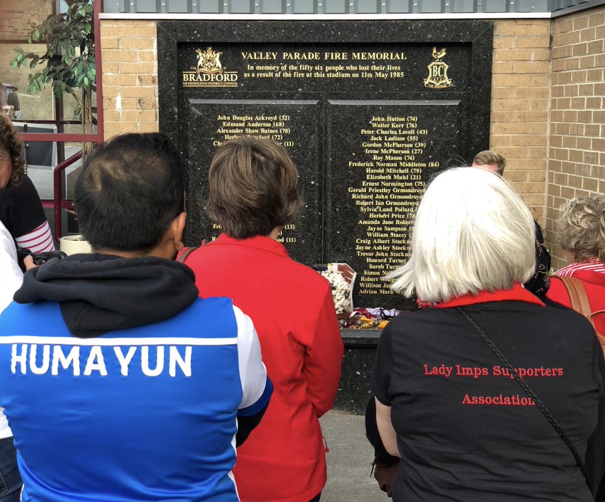 LadyImps's tweet photo. Remembering 56 who lost their lives and everyone who suffered 11th May 1985 - football fans &amp; someone’s child, parent, sibling...friend ...
 
🙏🏻 Thinking of you 

#BCAFC #ImpsAsOne https://t.co/Kovuv2X0Aw