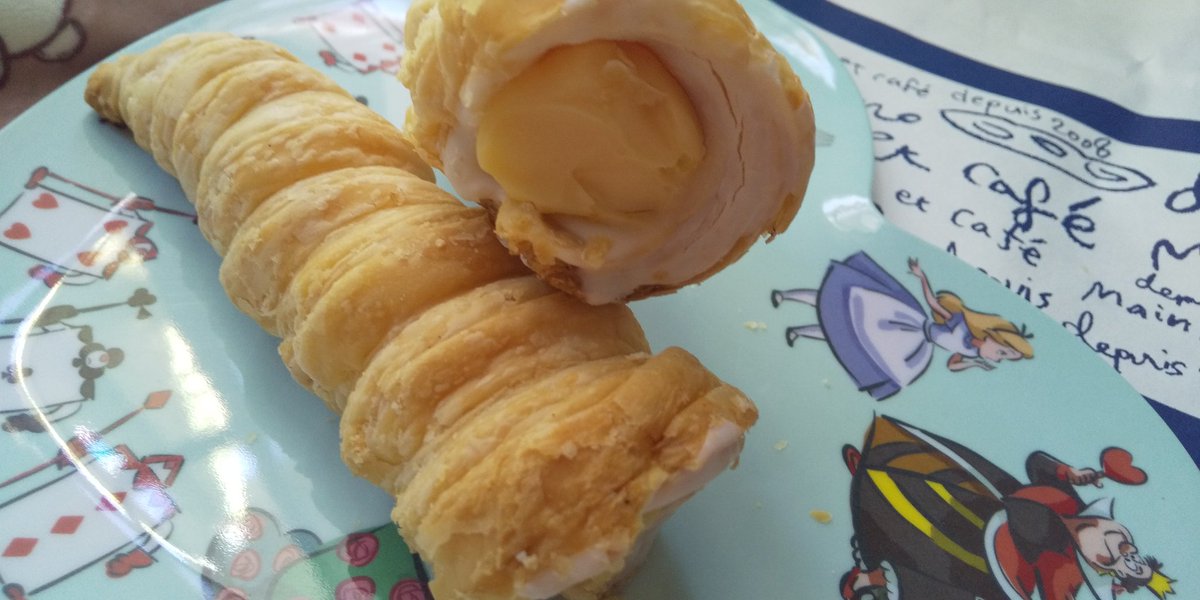 aiaoisora's tweet photo. こんちゃ。しやがれでニノが食べてたMMコロネ🎵カスタードの甘さもパイの軽さも、コーティングのホワイトチョコも絶妙で美味しかった~(*´∇`*)
#MainMano https://t.co/YPCn25oHW3
