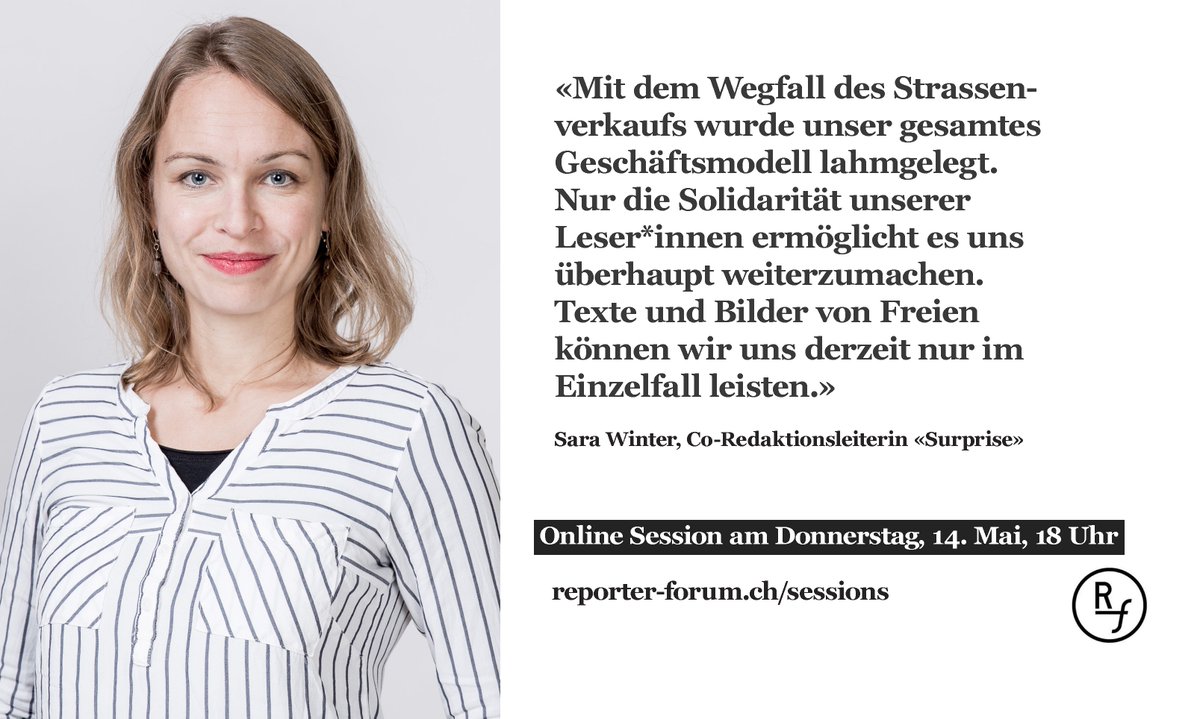 Was ändert sich für freie Journalistinnen und Journalisten durch die Corona-Pandemie? Es diskutieren: <a href="/EvaHirschi/">Eva Hirschi</a>  @Cassiopeia3009, <a href="/Paula_Scheidt/">Paula Scheidt</a>, @miriam_suter, <a href="/william_j_stern/">William Stern</a> und @syndicom_de Hier geht es zur Anmeldung für die zweite Corona-Session: reporter-forum.ch/sessions