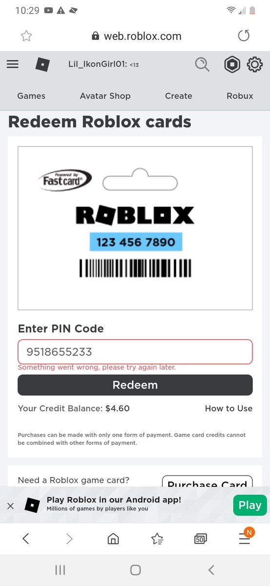Something Went Wrong Please Try Again Later Roblox Gift Card