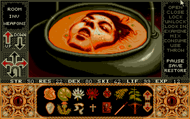 おやぢ ヨコハチ 無限大 危険な絵を一枚入れてます注意 元はアメリカのb級ホラー映画をゲーム化した洋ゲーのエルヴァイラをプレイ 日本語版はpc98のみで他に移植はされてません ヒントが少なく ハマり有の難解な難易度です 戦闘には反射神経を