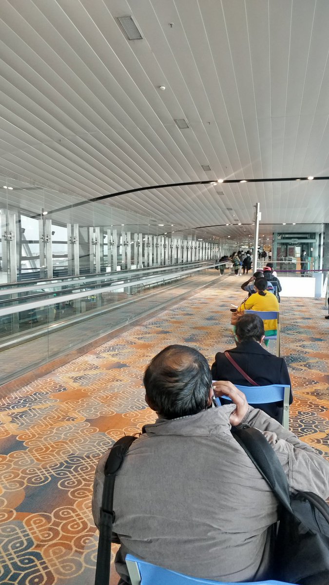 Thank you to staff at  @airindiain! Also, thx to  @BLRAirport staff cleaning chairs, distributing sandwiches and water bottles waiting in facility booking queue. Can't be comfortable working in those PPE suits.  #VandeBharatMission