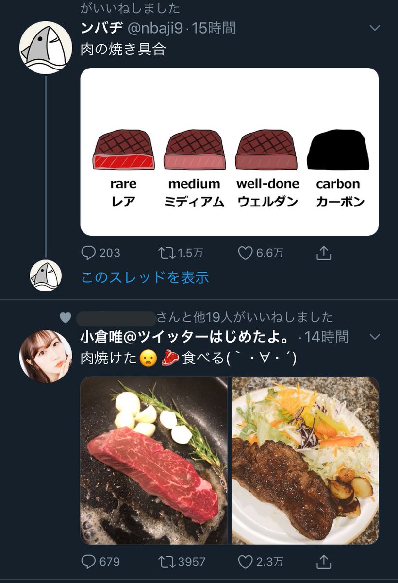肉の焼き具合はいろいろあるけど ウェルダンのさらに上がある 話題の画像プラス