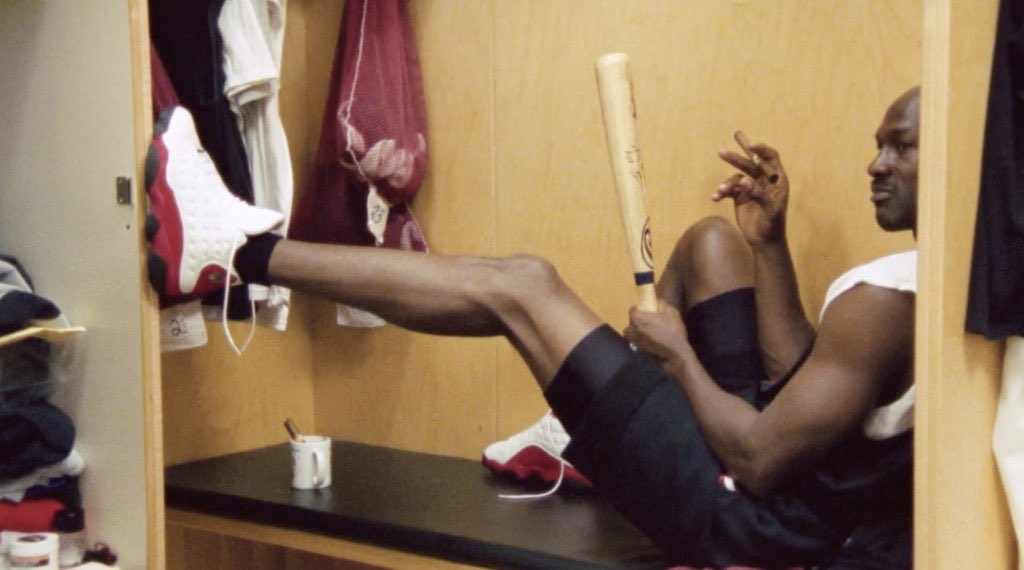 StephenNelson's tweet photo. Michael Jordan. Pedro Cerrano. Two guys who loved cigars &amp; hated breaking balls. #TheLastDance https://t.co/vBBdAfMvzC