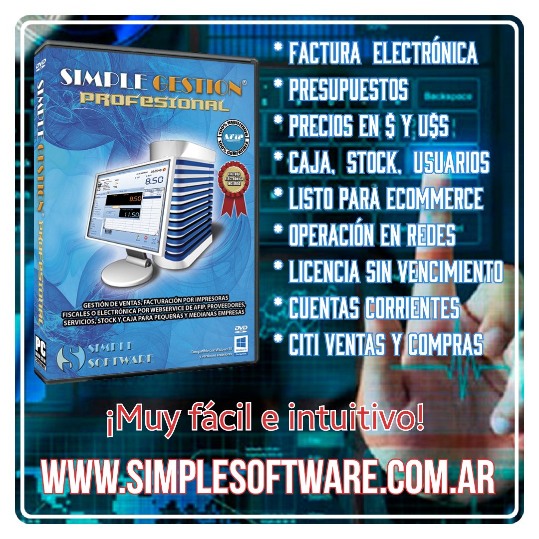 simplessoftware's tweet image. SIMPLE Gestión Profesional: simplesoftware.com.ar/sitio/producto…