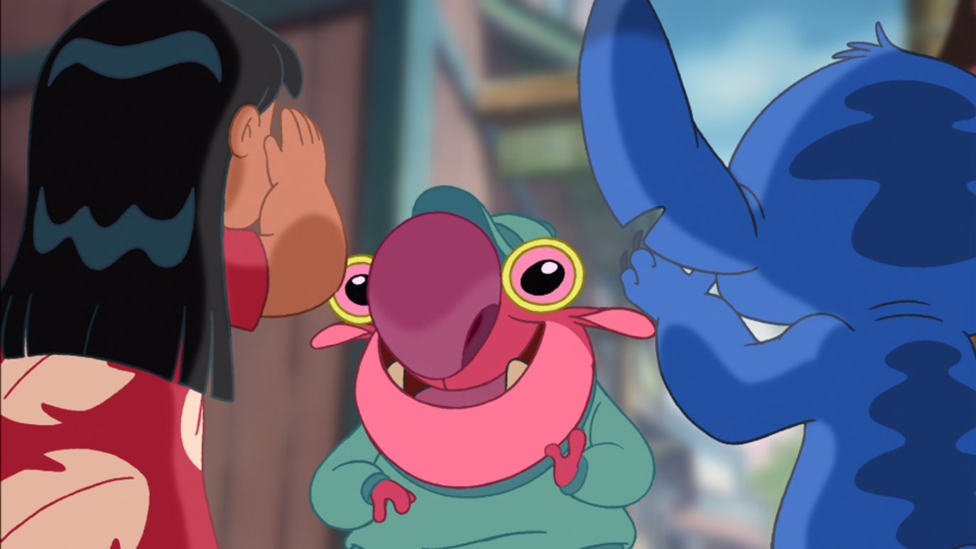 ディズニー データベース 5月11日 ノウジー Tvシリーズ第25話 03年12月19日放送 おしゃべりな試作品ノウジーに新作映画 スズメバチ ミイラ2 のネタバレを食らったリロ そんな時 ナニの上司ジェイムソンさんがリロの好きなケオニを連れて