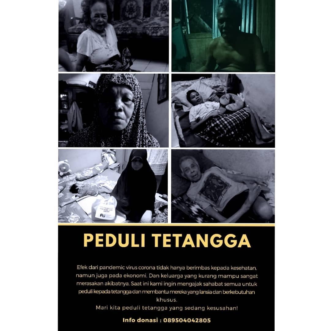 PEDULI TETANGGA
Bagi yang ingin membantu sesama/tetangga dekat yang sudah Lansia/Berkebutuhan Khusus, dipersilahkan untuk mengajukan bantuan sembako kepada kami untuk mereka.

Info lebih lanjut, silahkan cek di instagram <a href="/HariBersihID/">Hari Bersih Indonesia</a>

Terima kasih.. 😉🙏