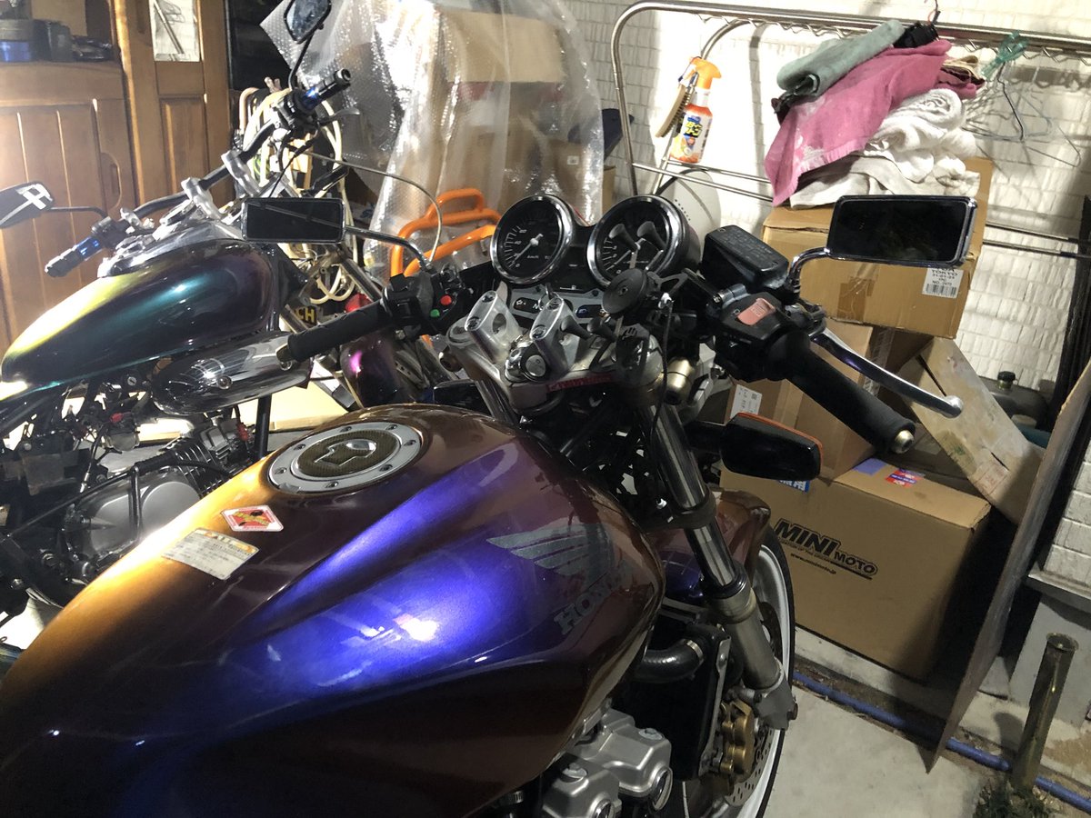 CB400SF_BR's tweet photo. VTECキャンセラーとミラー交換したったった https://t.co/1DK14T1oWj