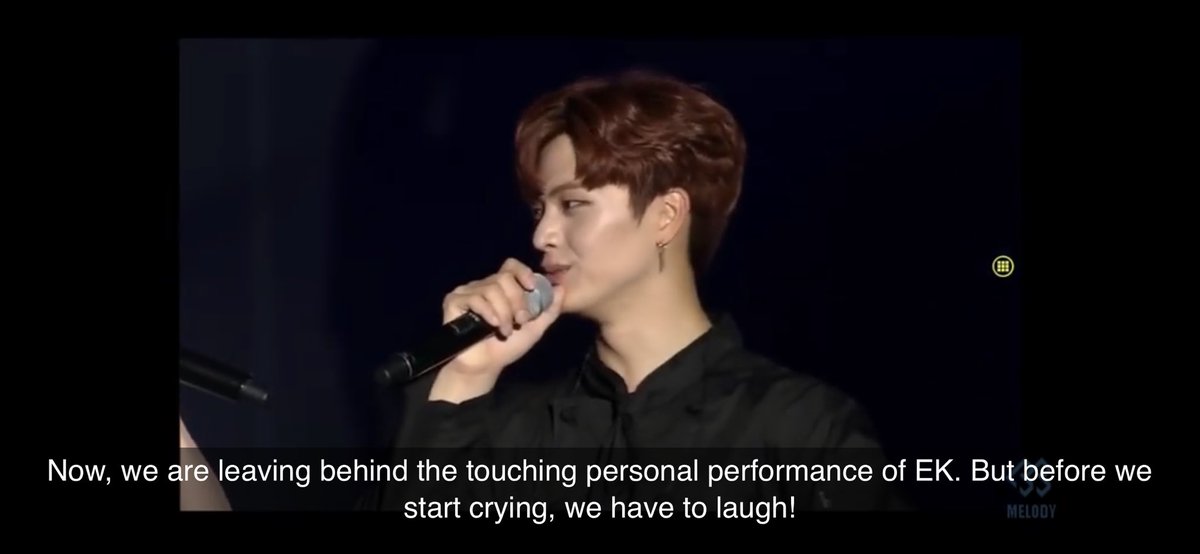 sungjae being the person who he is, “before we start crying, we have to laugh” :( please take care