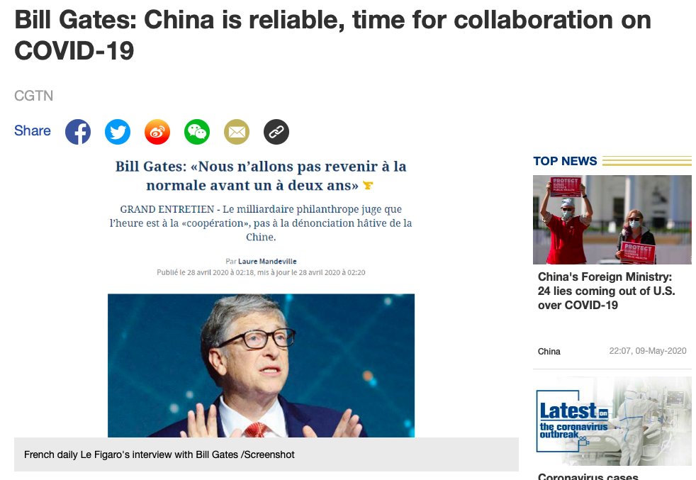 Well, Bill Gates even lauds China. Absolutely reliable he says, just like Windows Vista! 3/n