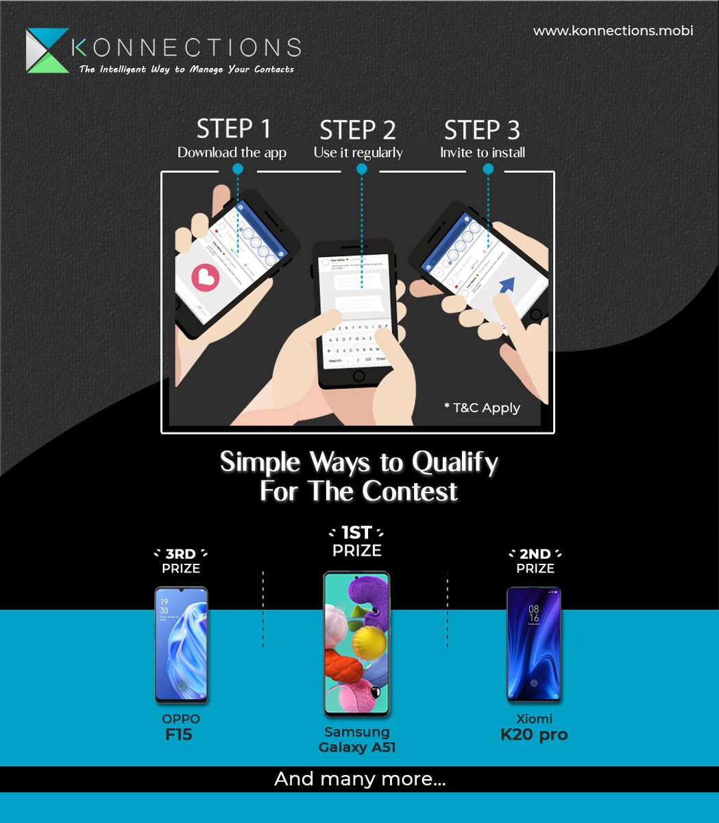 Here are the tips to win the contest
1) Download the #app
2) Use the app regularly
3) Invite family and friends to #install the app
Download link bit.ly/2SKQ53S

#advancedapp #contactmanagement #connections #phonebook #phonebookupdate #socialphonebook #konnections
