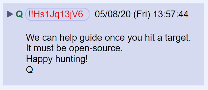 93) Q is the leader of an open-source intelligence operation. He provides guidance while we conduct research.