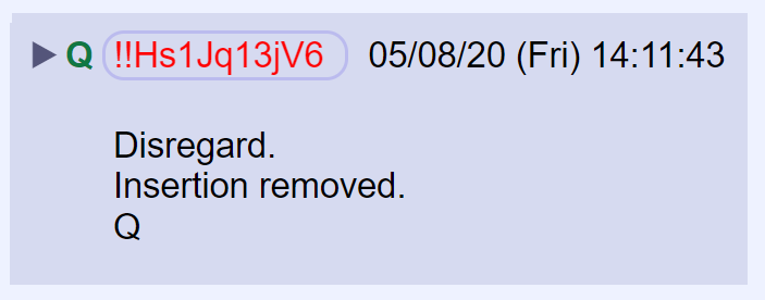 94) Q did not provide context or clarification for this post but I believe it indicates that important information inserted in the page to the transcripts was removed.