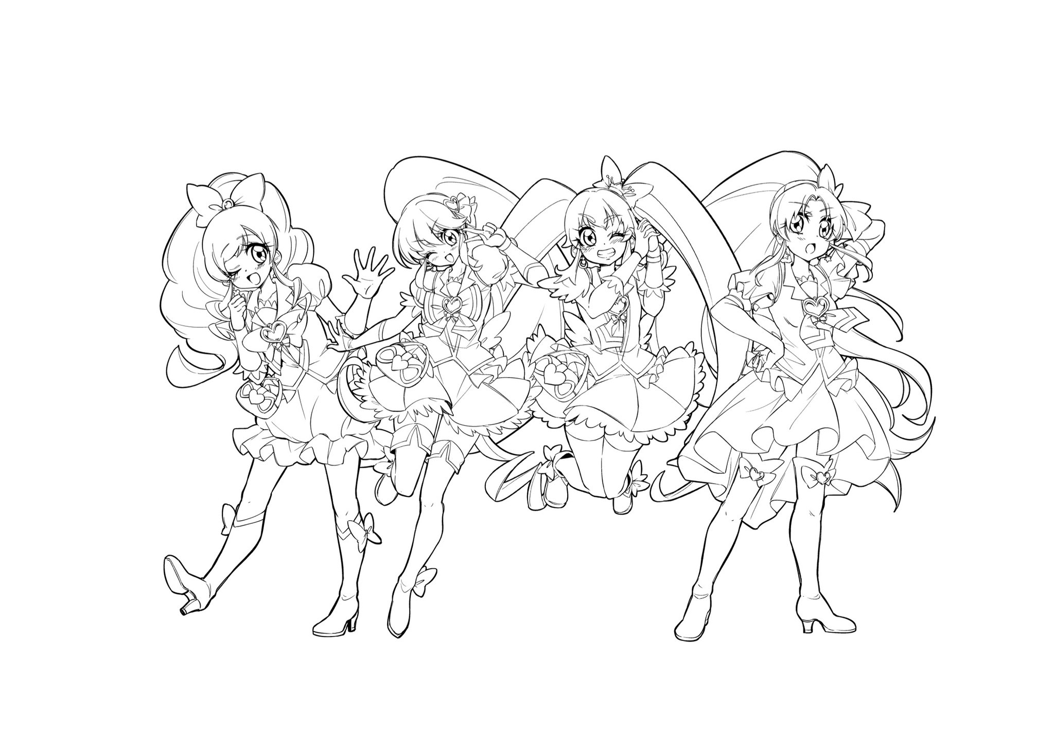 さくら ももね On Twitter ハピネスチャージはブーツの可愛さが好き 第三十八弾 キュアフォーチュン と ハピネスチャージプリキュア Precure 塗り絵 Stayathome