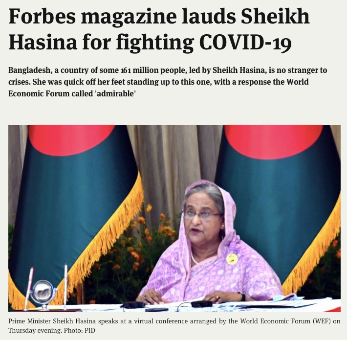 Forbes magazine only lauded Sheikh Hasina. And not you dear PM  @narendramodi. How could they!This is clear discrimination.We have to retaliate. No.. I will. Haath choro.. mujhe retaliate karne do.What! You have asked them to laud you already? Oh.. Okay then. 5/n