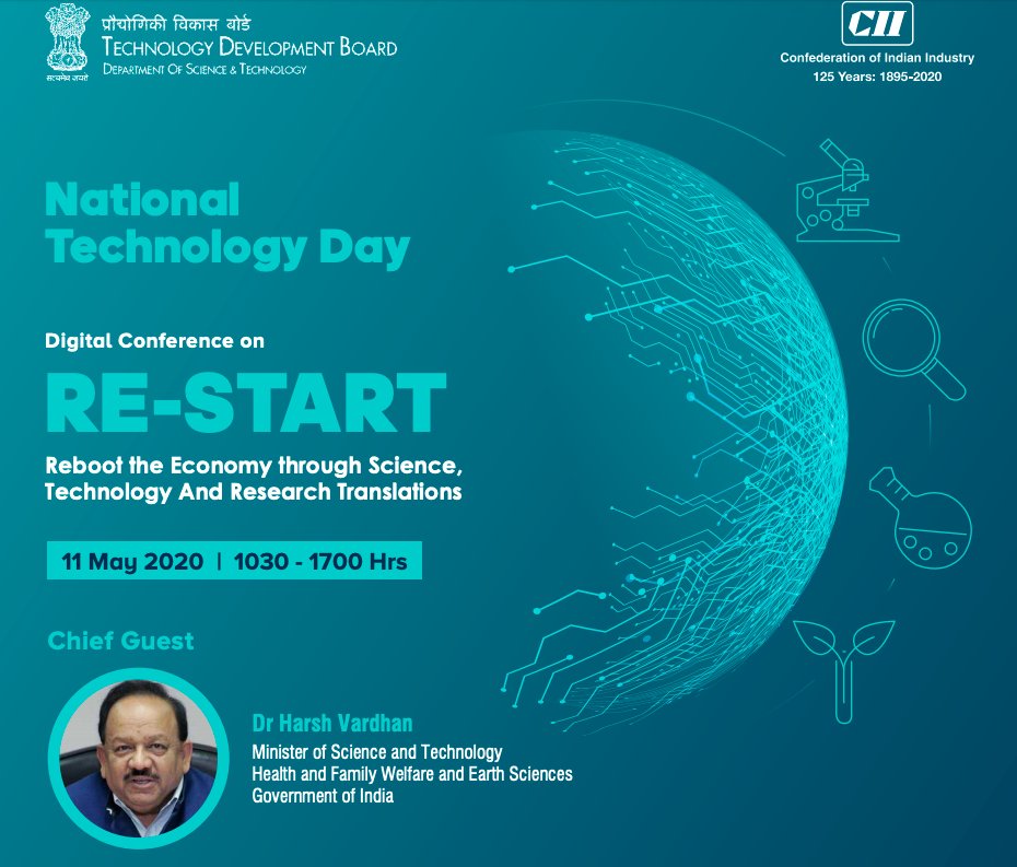 TheAshutosh's tweet photo. Greetings on #nationaltechnologyday2020 It marks the anniversary of Operation Shakti &amp; celebrates India's progress in the field of #science &amp; #technology Join us for RE-START (Reboot Economy through Science, Technology &amp; Research Translations) https://t.co/pr4XQNtDYf @Ashutos61 https://t.co/m5jyIkcrjl