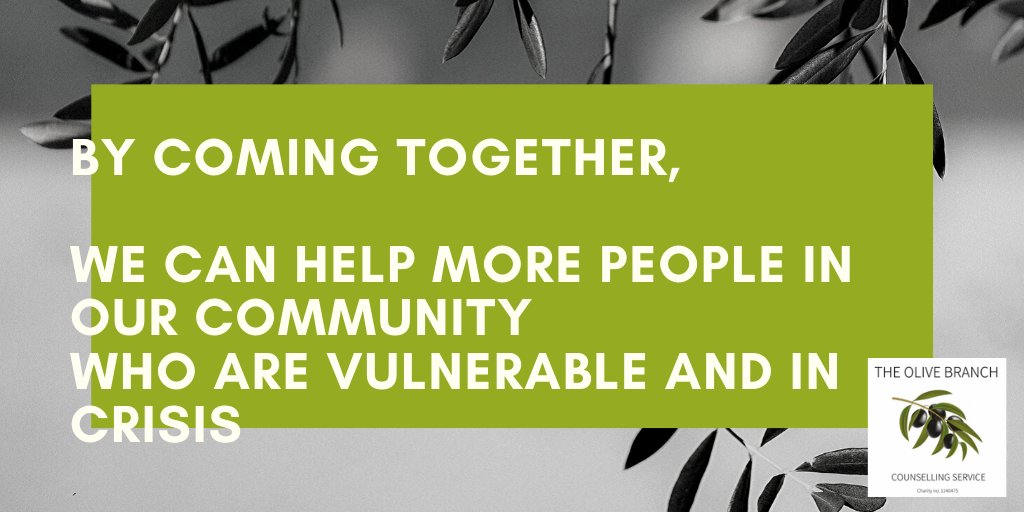 TheOliveBranchC's tweet image. Our service has never been in more demand, and in such challenging circumstances. Recent surveys suggest a significant rise in anxiety and depression, and that people are struggling to access the support they need (Mind, 2020). 
Please continue to support- crowdfunder.co.uk/support-the-ol…
