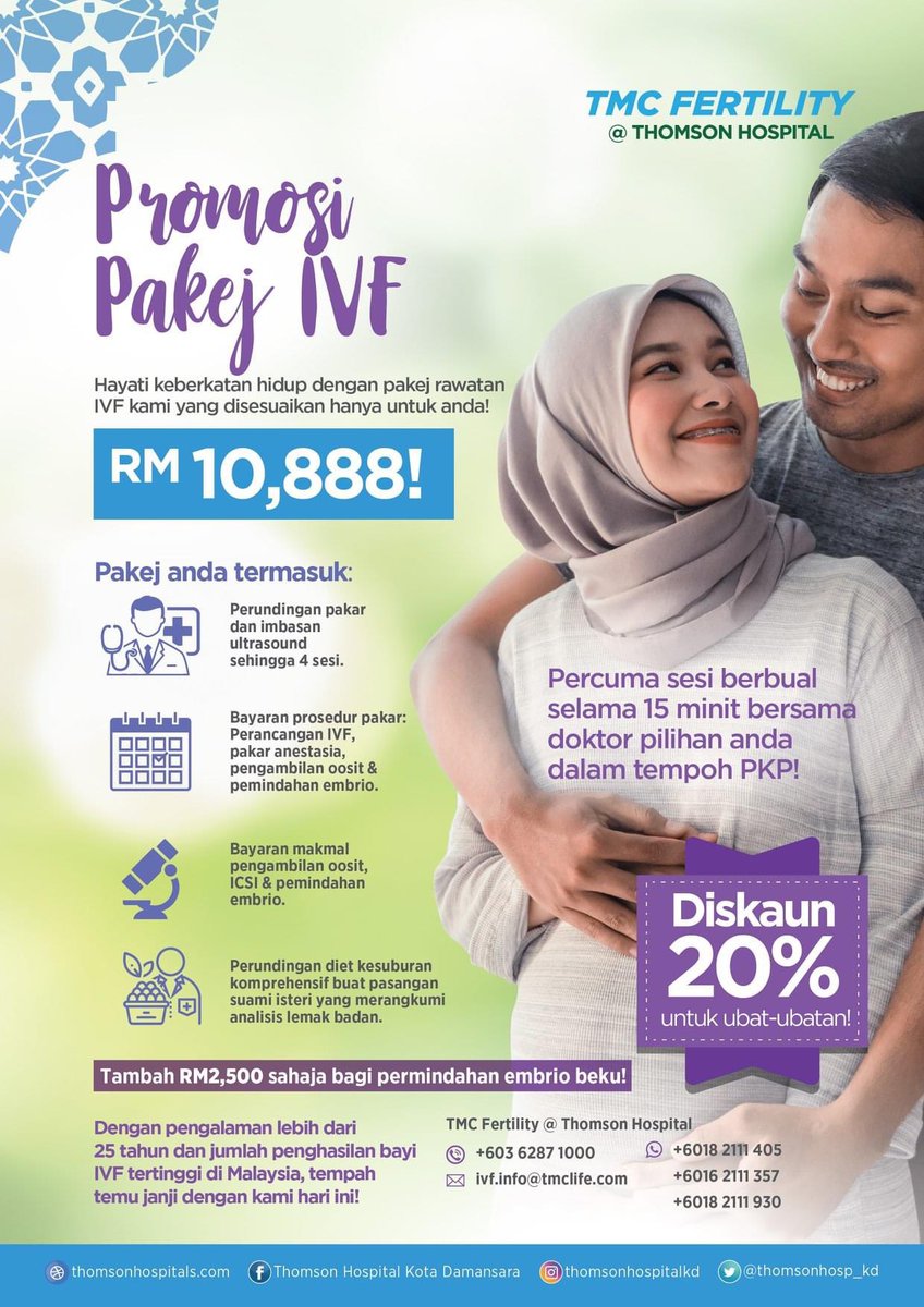 thomsonhosp_kd's tweet photo. Hayati semangat Ramadan tahun ini dengan memulakan perjalanan IVF anda bersama kami pada harga RM10,888! #SalamRamadan #Fertility #IVF #TryingToConceive #TTC #ThomsonHospital #TMCFertility #FromHopeToJoy #IVFPromo #IVFPackage https://t.co/VkcSsJvDL4