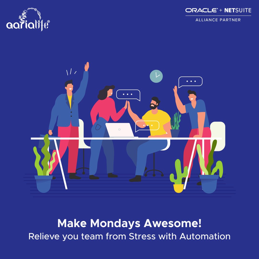 aarialife's tweet photo. Stress is the #1 cause for lack of productivity. Replacing manual activities with #automation is becoming more and more important by the time. Simply because you can do so much more. And of course, it has a direct impact on stress.
.
#Aarialife #NetSuite #NetSuiteLife https://t.co/WTpkHJIpca