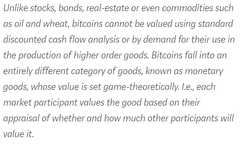 2/ It is important to understand that  #Bitcoin   is not a traditional financial asset and cannot be priced as such.