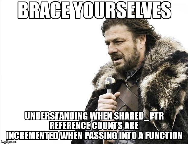 overflow_meme's tweet image. Understanding when shared_ptr reference counts are incremented when passing into a function stackoverflow.com/questions/6172… #sharedptr #c++ #smartpointers #c++11