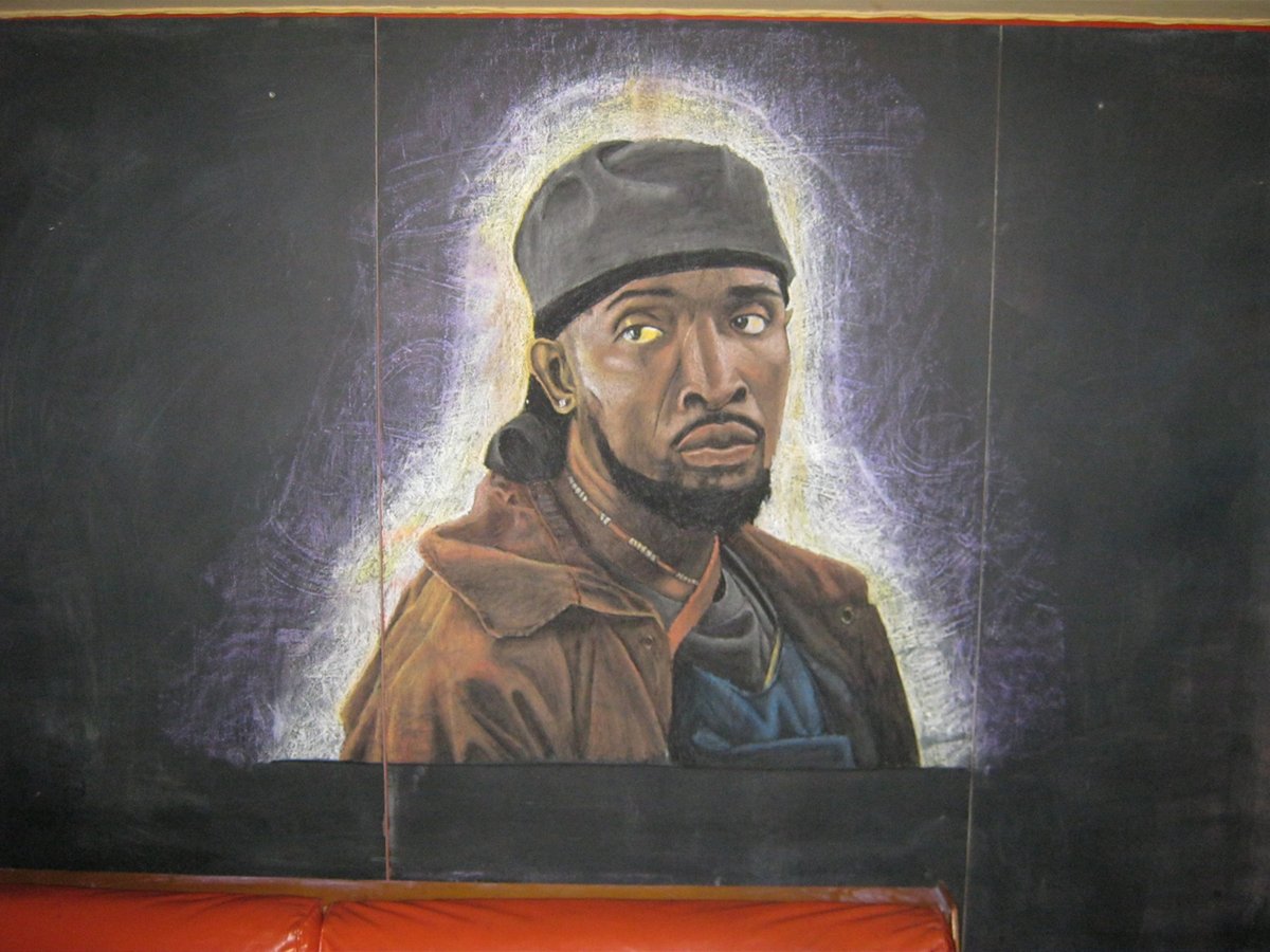 Years ago I did chalk murals at a bar. I'll be posting them in this thread. Here's Omar.