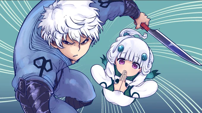 つぐもも6話にてエンドカード描かせて頂きました!
あきとの武器がはさみの片刃なのが好きなんですよね 