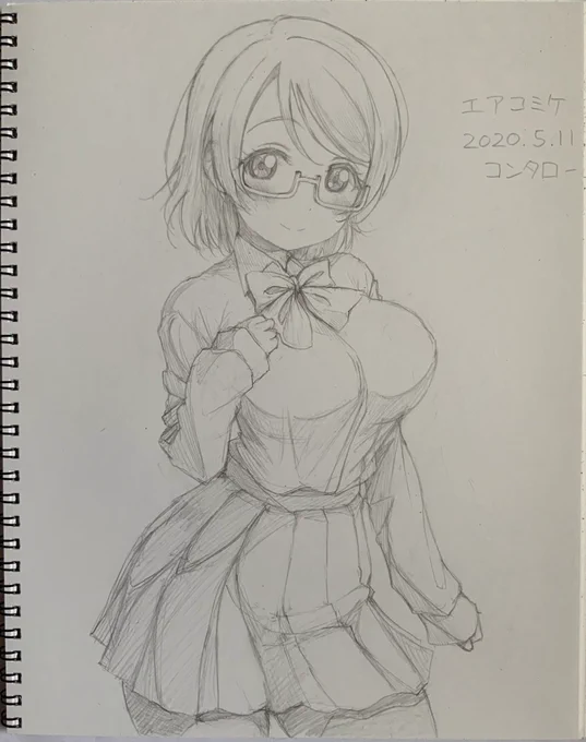 エアスケブ6枚目。花陽ちゃんリクエストありがとうございました!!!!!花陽ちゃん描いてて楽しかったですー!!??1週間かかってしまいましたがリクエスト全て描くことが出来て嬉しい!!見てくださる皆様のおかげです!!最後までありがとうございました!!!!!! #エアコミケ #エアスケブ 