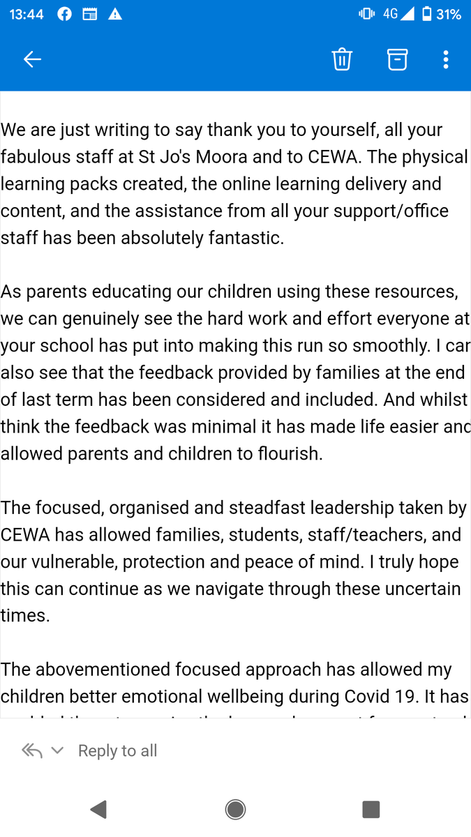 StJosephsSchoo5's tweet photo. A genuine letter of thanks from parents - it's always nice to be #appreciated. A credit to all staff... @CatholicEdWA https://t.co/85yRwFYBLa