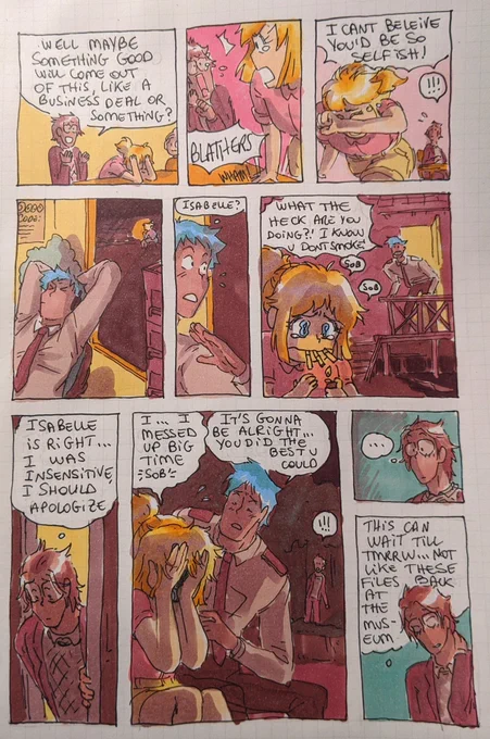 P 18 of tom nook x redd fancomic. In this page i mostly just tie up the loose ends of the B story ^^ featuring orville blathers and isabelle ! All this whie tom is trying to figure out wtf he s gonna do...
#ACNH #AnimalCrossingNewHorizons #animalcrossing 