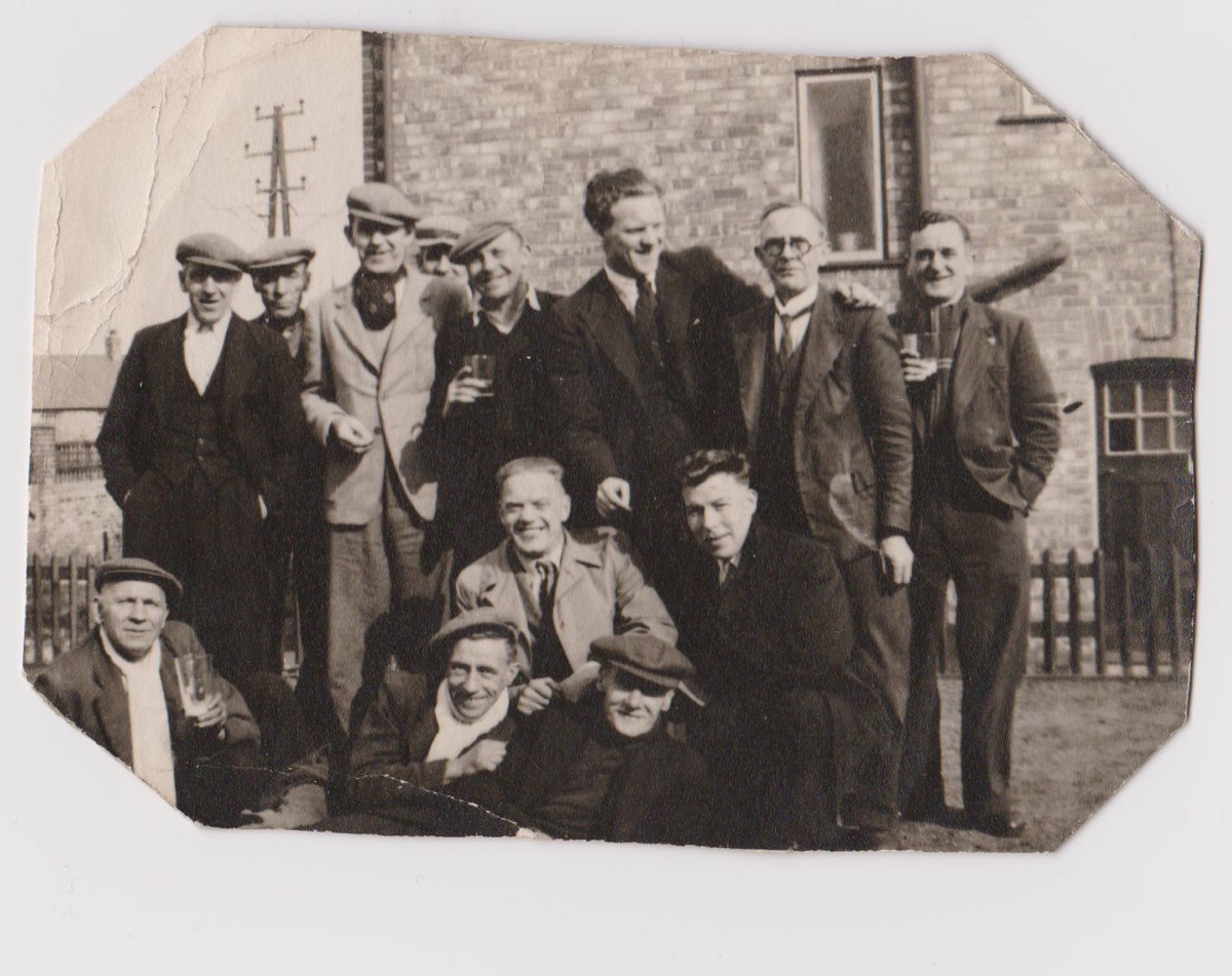 After the war, Granda returned to County Durham and went back to work at Harraton Colliery. He never really talked to his grandchildren about his experiences. Here is with his marras, standing on the right, with pint in hand. He died in 1999. RIP.