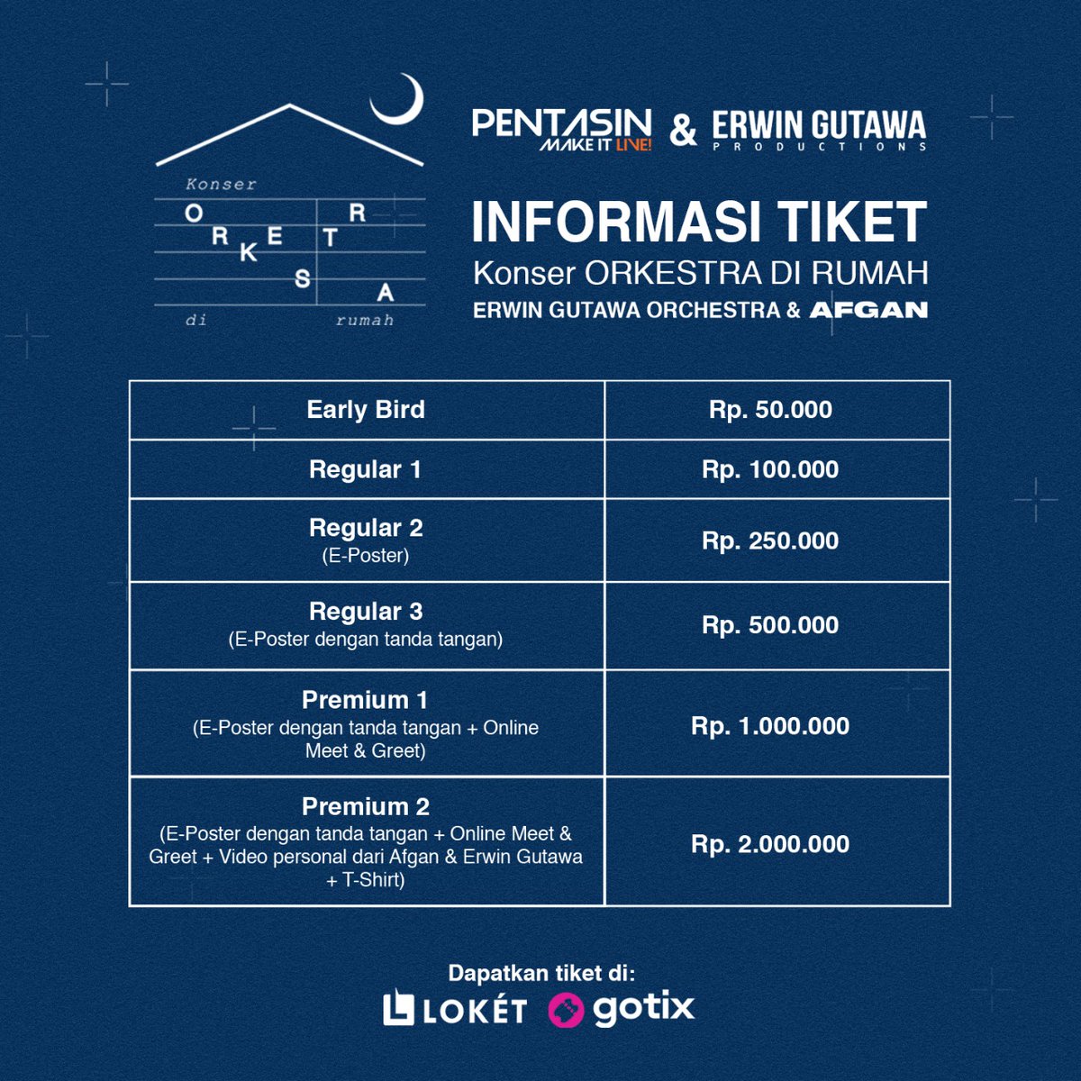 afgan___'s tweet photo. Sampai bertemu di Konser "Orkestra di Rumah" bersama ERWIN GUTAWA &amp; AFGAN

Persembahan dari @Eg.productions @pentas.in
-----

#Orkestradirumah
#EGOrkestradirumah
#ErwinGutawaOrchestra
#EGProductions
#Ramadhan2020
#Afgankonserdirumah
#EGProductionsxPentasin https://t.co/sslZUCC8X3