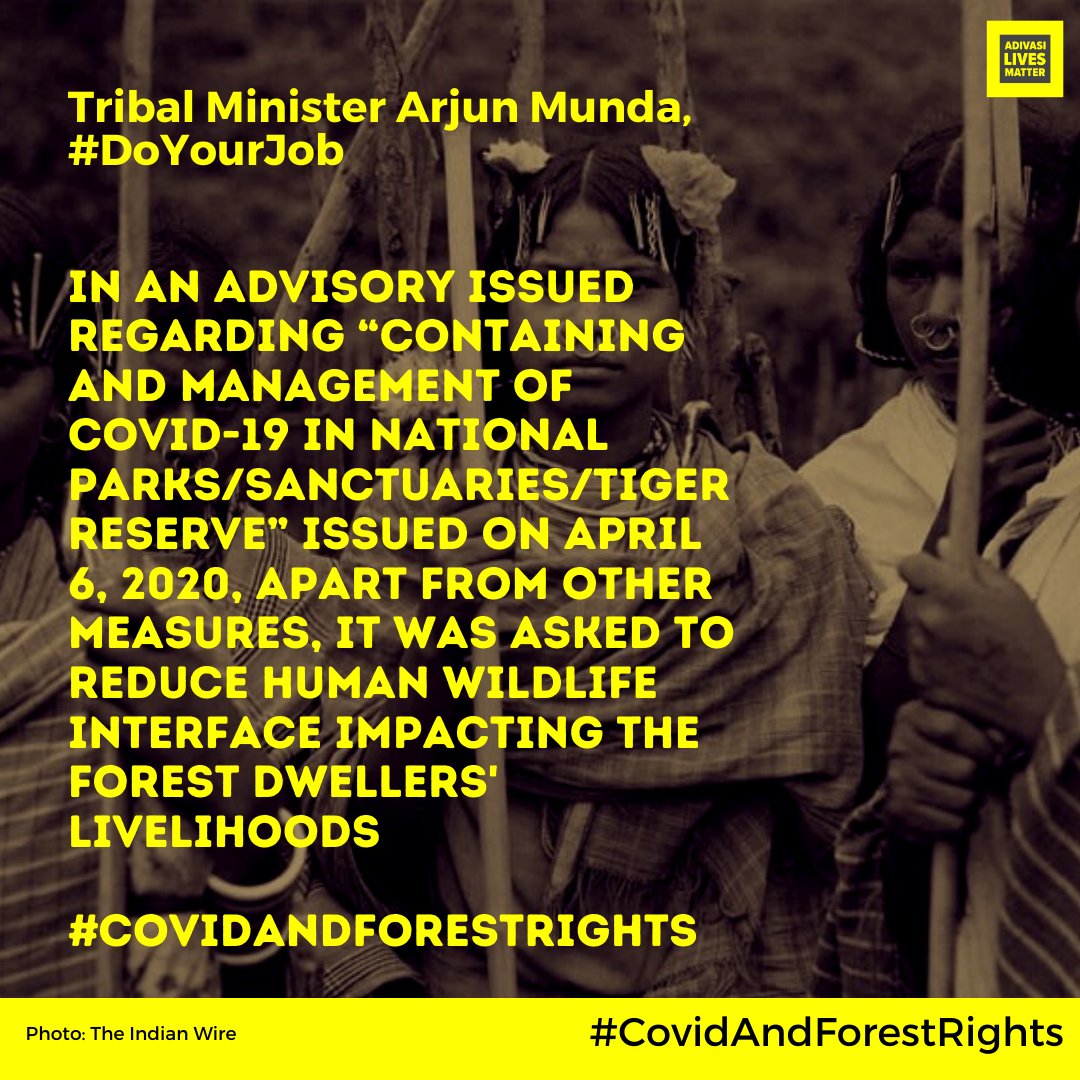 The  @moefcc which is always looking for ways to sever the relationship between Adivasi + forests thinks that  #COVID19Lockdown is a great time to do that too!  @PrakashJavdekar is relentless in this endeavor. Meanwhile  @MundaArjun  @TribalAffairsIn only watch  #CovidAndForestRights